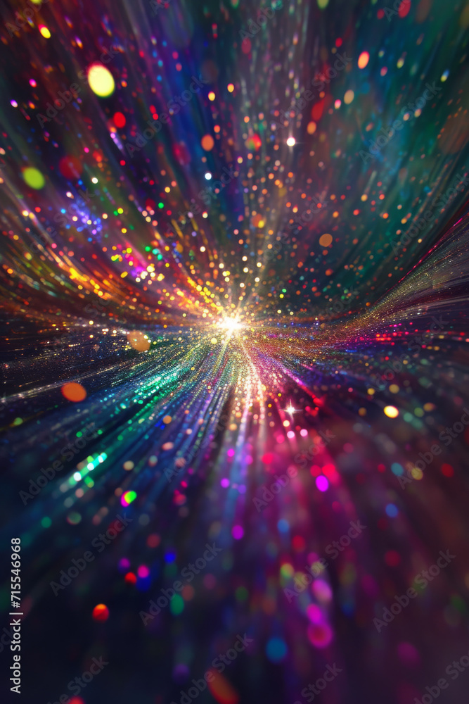 Fototapeta premium A colorful bright light staring out into space