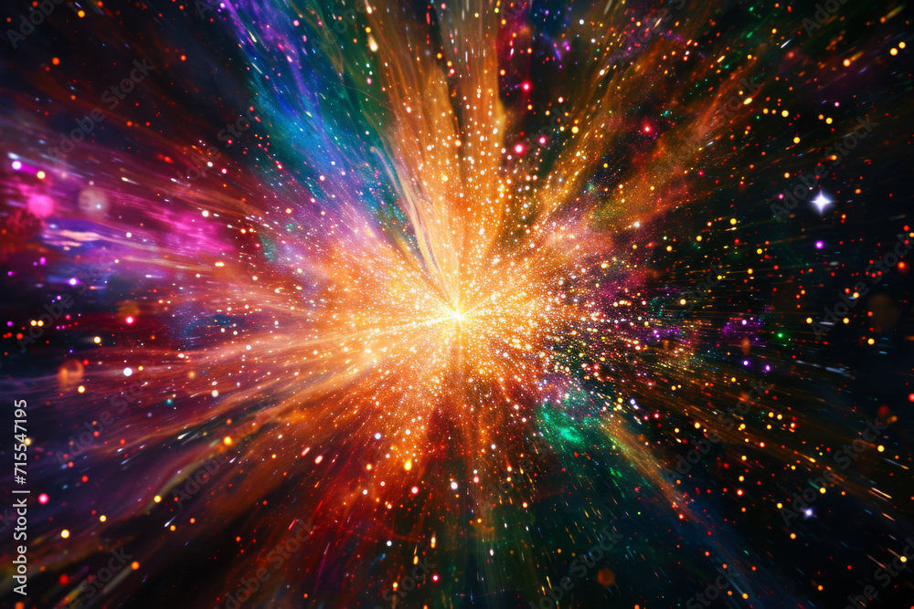 Colorful particle explosion pattern. Colorful particle explosion pattern.