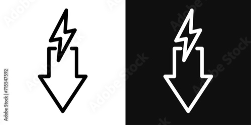 Low Electricity Consumption icon set. vector illustration