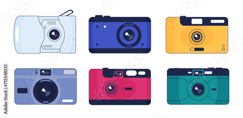 Hipster retro camera with plastic lens, old travel photography equipment for photo shoot