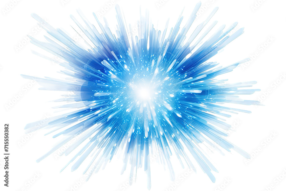 Fototapeta premium Beautiful colorful light effect of neon glow lights and flash. Background with flying design elements.blue background isolated on a Transparent background. Generative AI