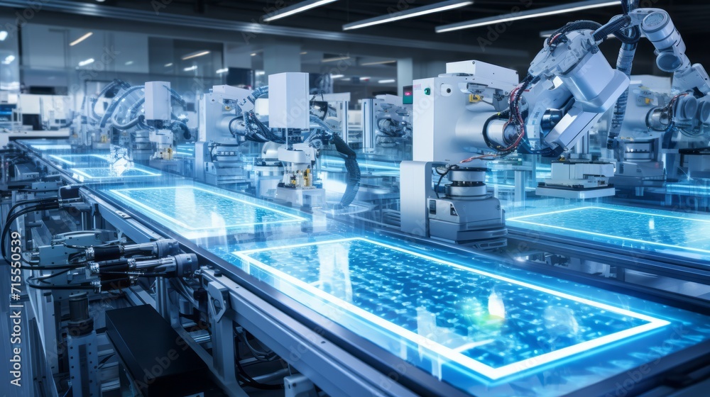 robotic technological factory, industry and manufacturing robotic technological factory, industry and manufacturing