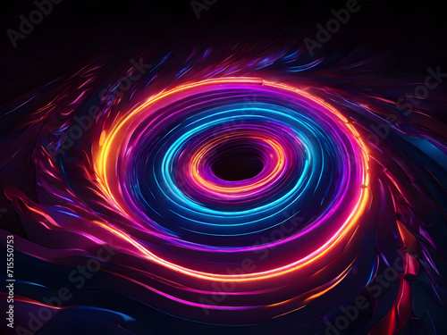 Vibrant Fractal Energy Illuminating Abstract Wave Design