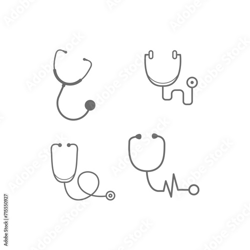 stethoscope set vector design illustration isolated on white background