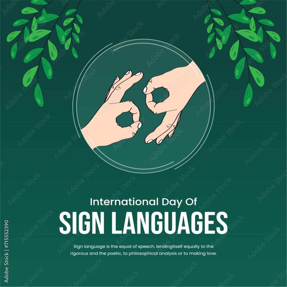 International Day of Sign Languages, banner, poster, social media post