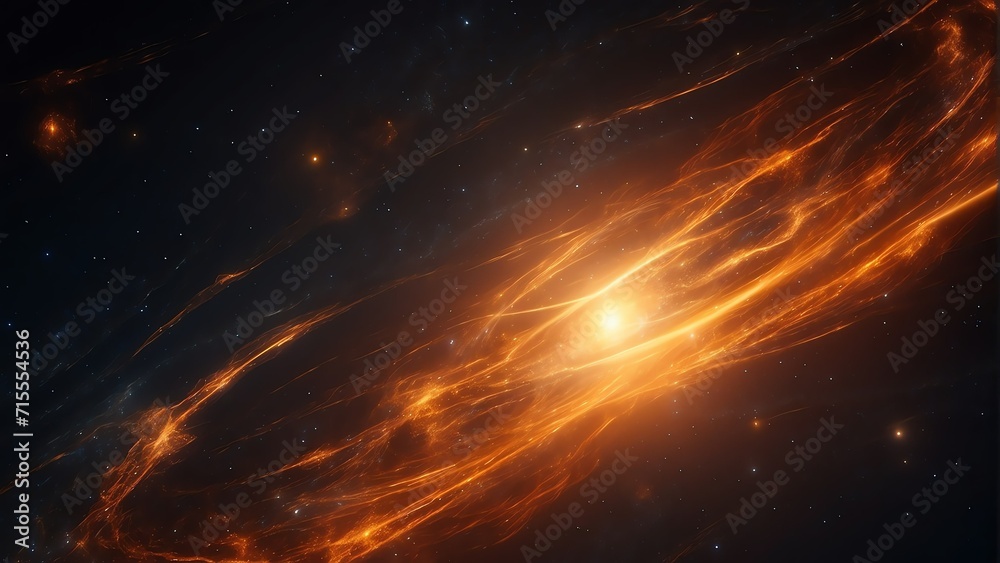 Space background abstract with orange light digital materials, technology concept from Generative AI