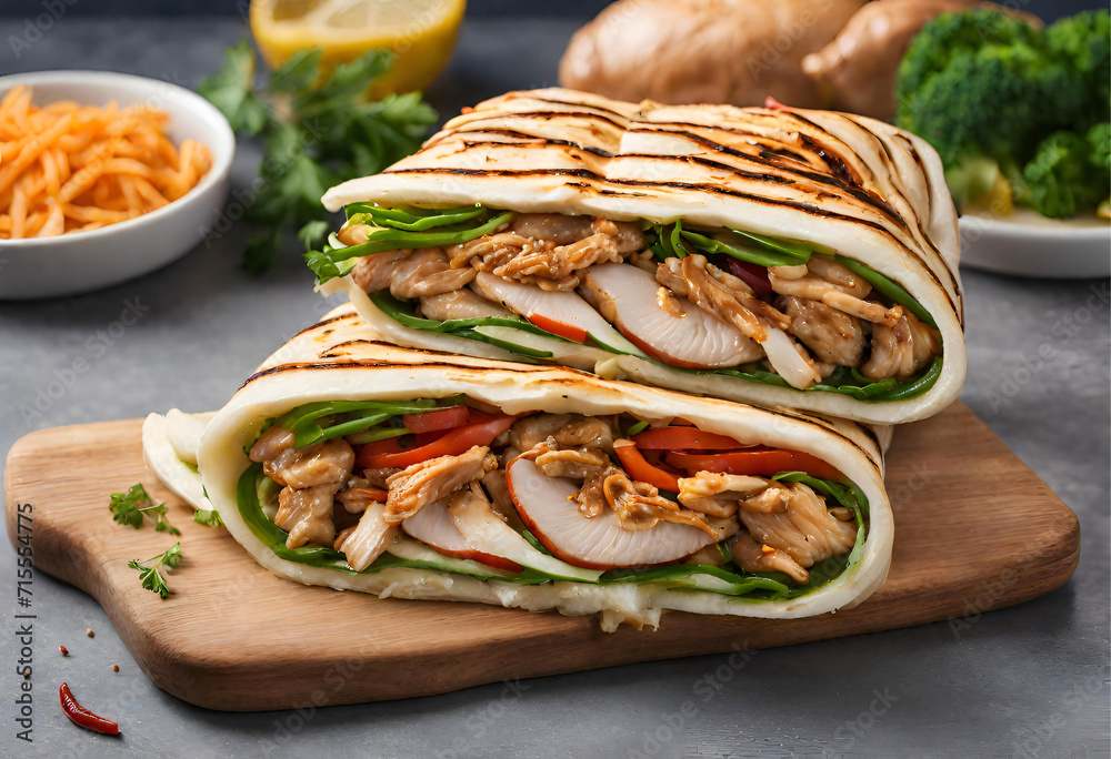 Mouthwatering Chicken Shawarma with AI Generative Mouthwatering Chicken Shawarma with AI Generative
