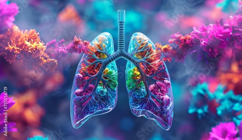 Photo human internal organ with lungs