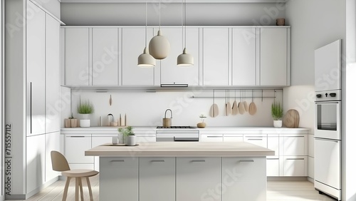 modern kitchen interior with kitchen