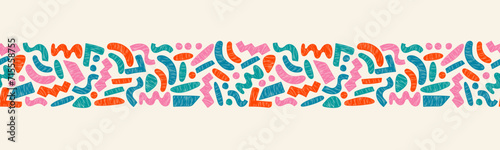 Hand drawn abstract seamless pattern, ethnic background, simple style - great for textiles, banners, wallpapers, wrapping - vector design photo