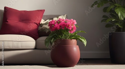 Flowers in a vase in the living room