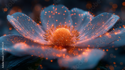 Uma linda flor com pólen brilhante - Papel de parede  photo