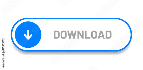 3D download button icon. Upload icon. Down arrow bottom side symbol. Click here button. Save cloud icon push button for UI UX, website, mobile application.