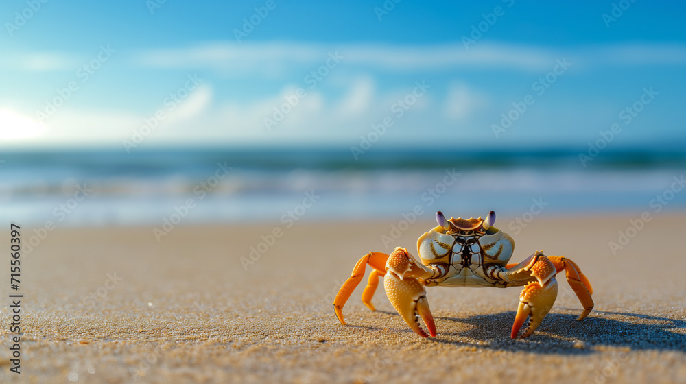 crab on the beach, space for text crab on the beach, space for text