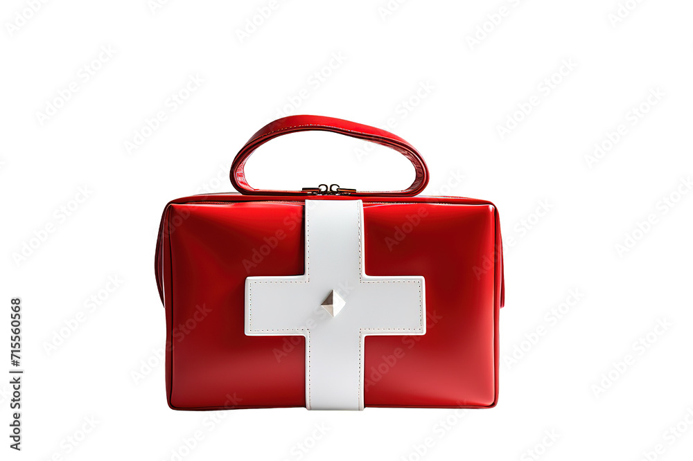 Obraz premium Modern First aid kit.3d render isolated on a Transparent background. Generative AI