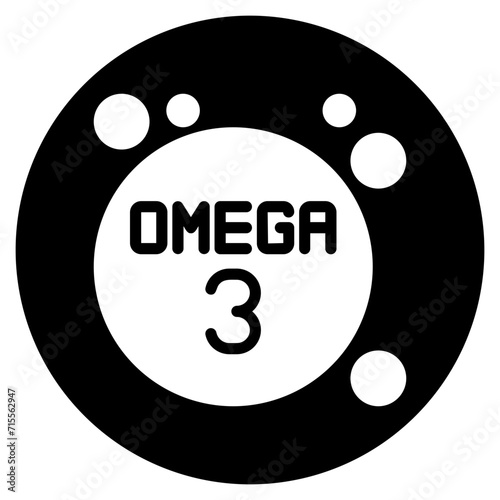 omega 3 glyph icon