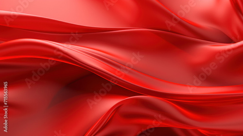 Luxurious red satin fabric with an elegant flowing texture  creating a dynamic and rich abstract background.