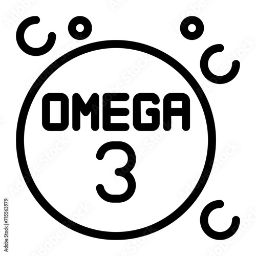 omega 3 line icon