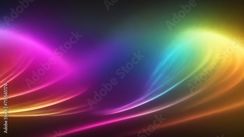 Colorful energy waves from particles glowing bright magical abstract background from Generative AI