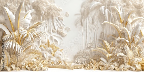 Golden and White Baroque-Rococo Style Jungle Elegance