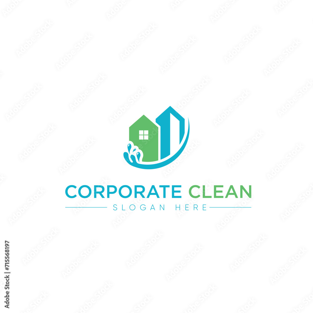 Fototapeta premium Home corporate and window Cleaning Modern Logo
