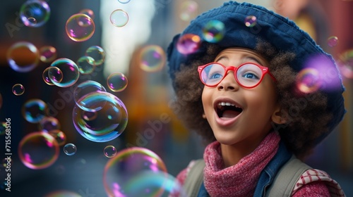 girl with soap bubbles