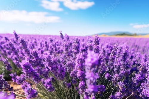 Lavender field in Provence, France. Lavender flowers blooming in summer