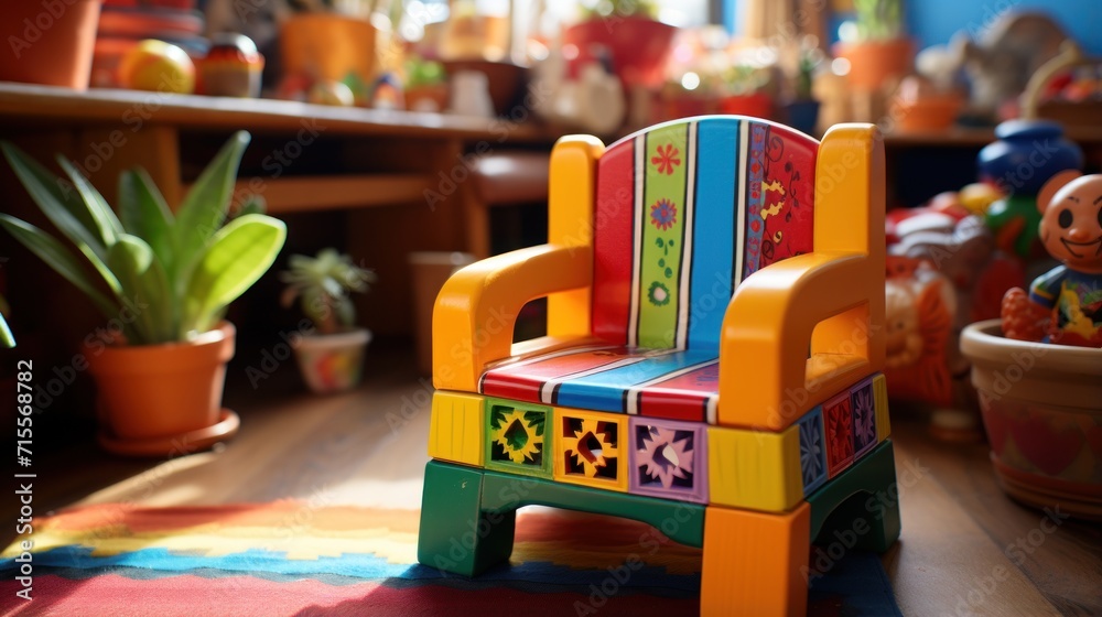 Small colourful chair for the children UHD wallpaper