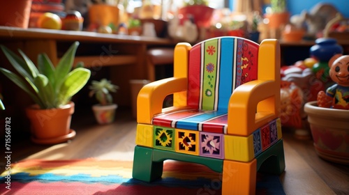 Small colourful chair for the children UHD wallpaper photo