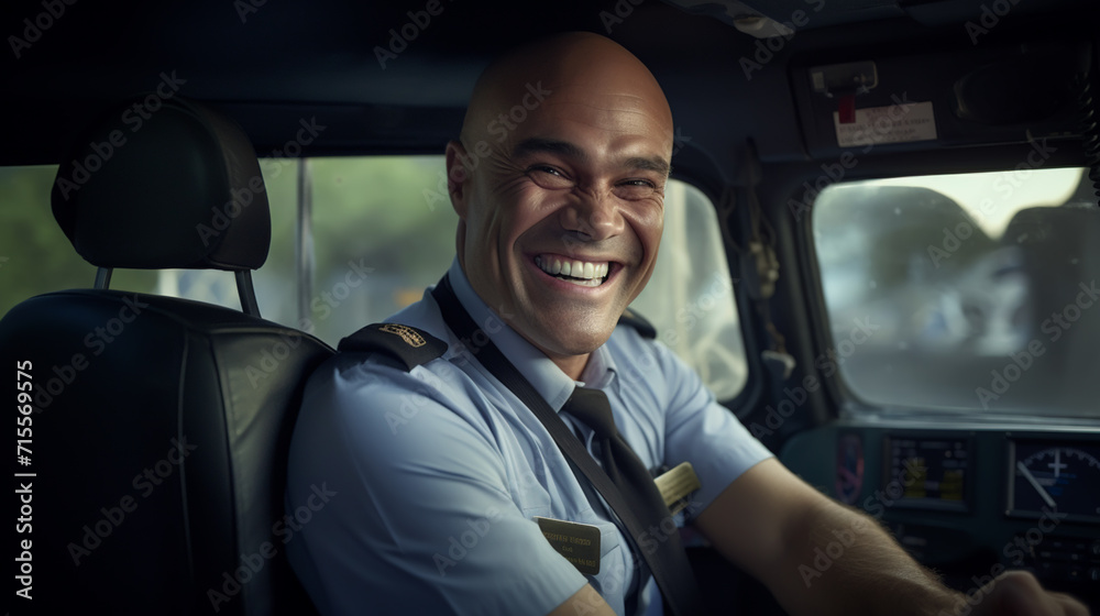 Unrecognizable female pilot on the cockpit of an aircraft