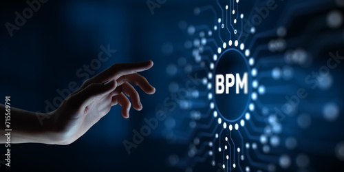 BPM Business process management system technology concept. photo
