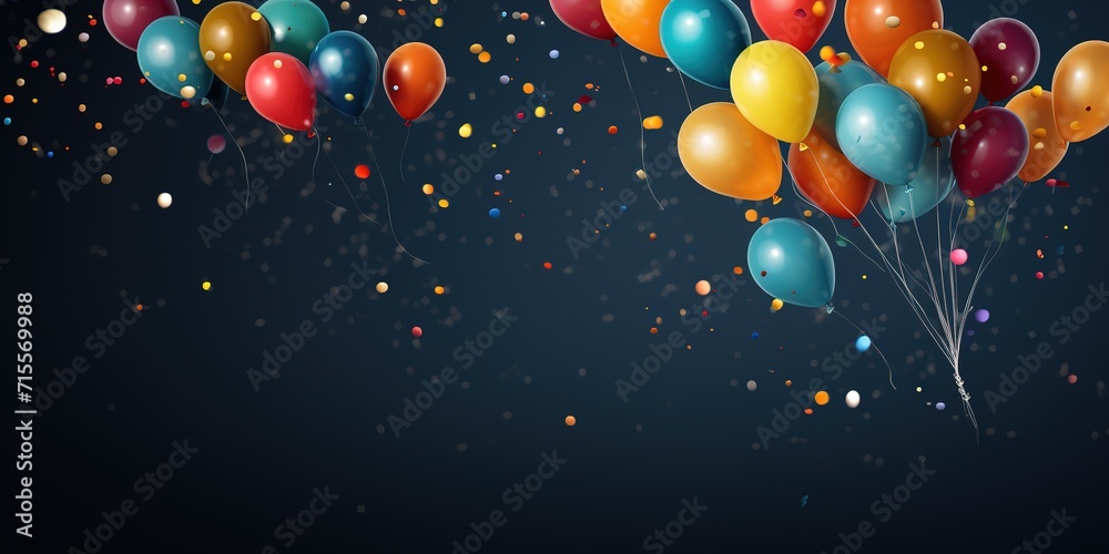 colorful balloons on a black background colorful balloons on a black background