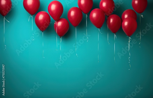 colorful balloons on a green background  with space for text