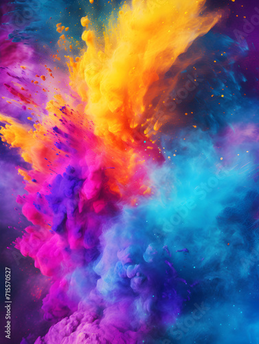 Abstract colorful smooth cloud background  holi festival celebration concept
