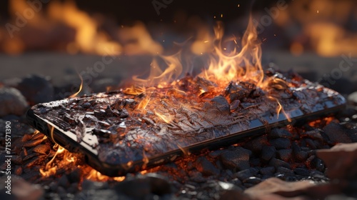 Smartphone burning photography UHD wallpaper