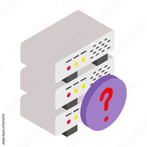 perception server isometric Concept, unknown machine Vector Icon Design, Big data Symbol, Business intelligence Sign,Web hosting and Data Center Stock Illustration