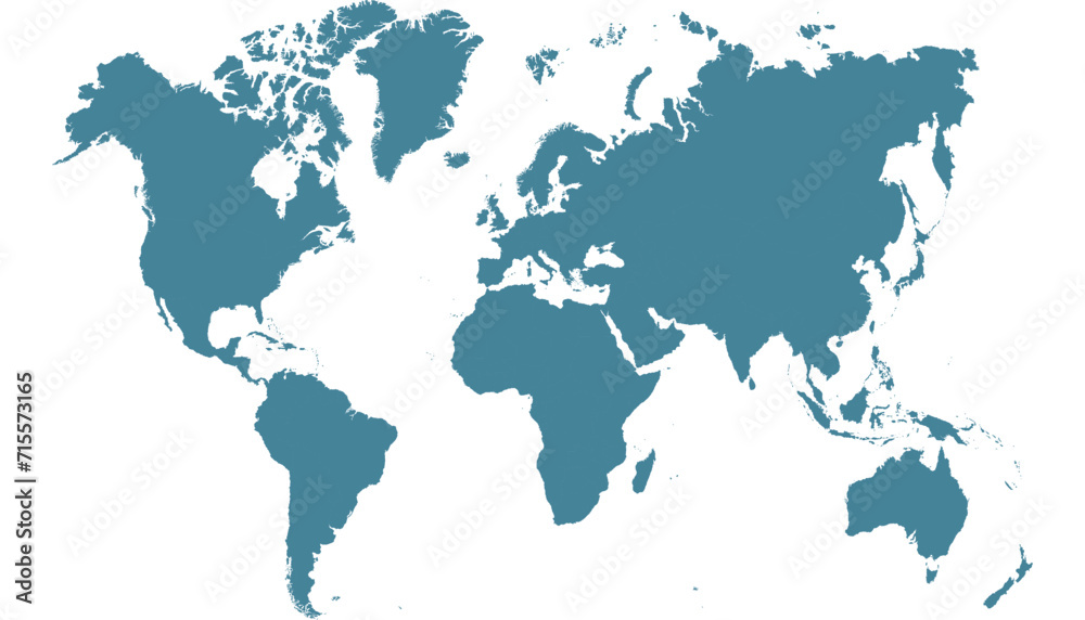 World map. Color modern vector map. Silhouette map.	