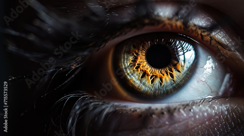The human eye up close is a celestial ballet of emotion. Its intricate design tells stories through irises, a canvas of joy, sorrow, and dreams. Veins map life's journey, while pupils, like enigmatic 