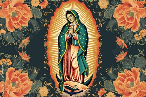 Holy Lady of guadalupe nuestra senora de guadalupe icon card illustration photo