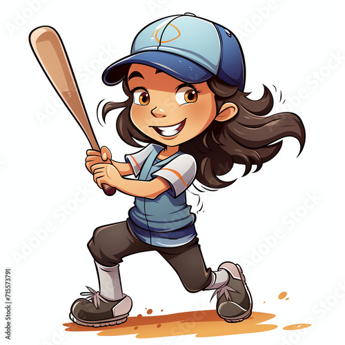 Cute girl playing a baseball