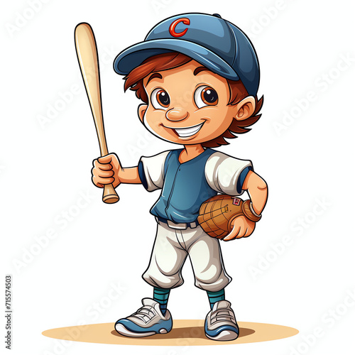 Cute boy playing a baseball