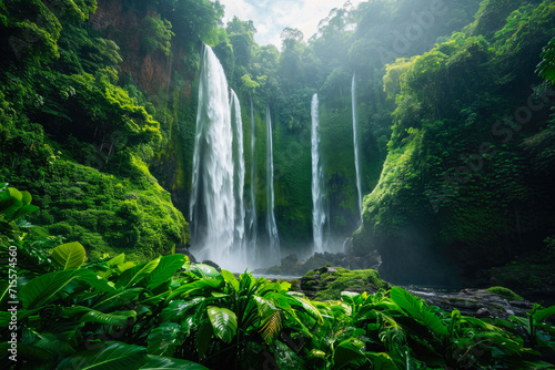 Verdant Majesty: Mountain Jungle's Water Symphony
