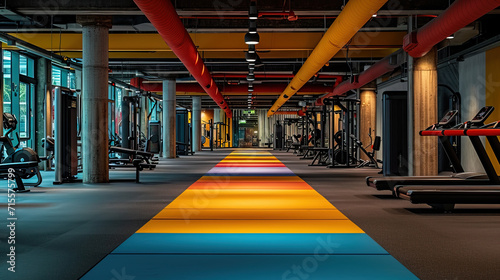 The sports during the day is bright and energetic, attracting attention and conveying the atmosphere of sports and activity. atletic gym