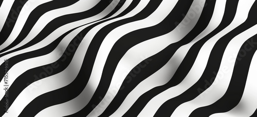 Black and white stripes abstract design background. Black and white stripes representing a complex curved surface. 