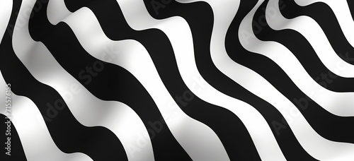 Black and white stripes abstract design background. Black and white stripes representing a complex curved surface.  photo
