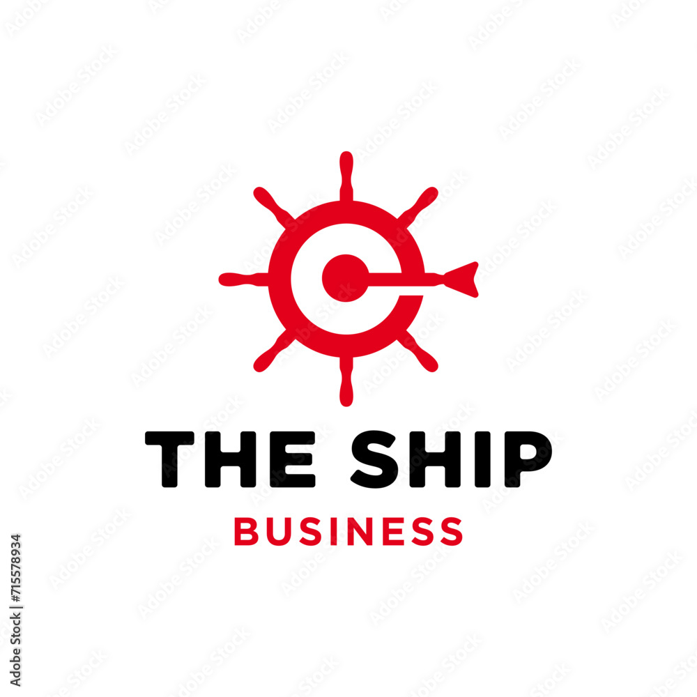 steering wheel ship boat yacht with arrow target on point for business logo desigm steering wheel ship boat yacht with arrow target on point for business logo desigm