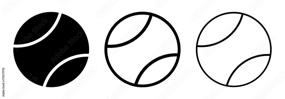 Tennis balls set icons, sports balls of tennis isolated – stock vector - obrazy, fototapety, plakaty 