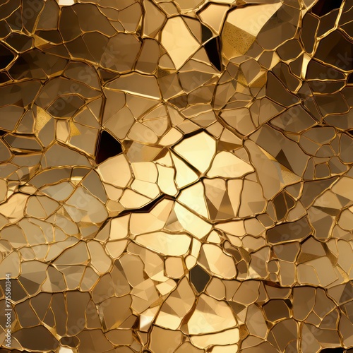 Seamless abstract cracked vintage  golden texture background