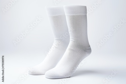 white socks mockup on white background