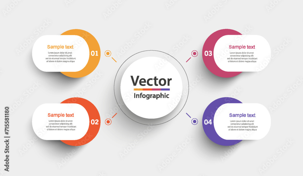 Infographic business design vector template with 4 options, steps or processes. Can be used for presentations banner, workflow layout, process diagram, flow chart, info graph Infographic business design vector template with 4 options, steps or processes. Can be used for presentations banner, workflow layout, process diagram, flow chart, info graph